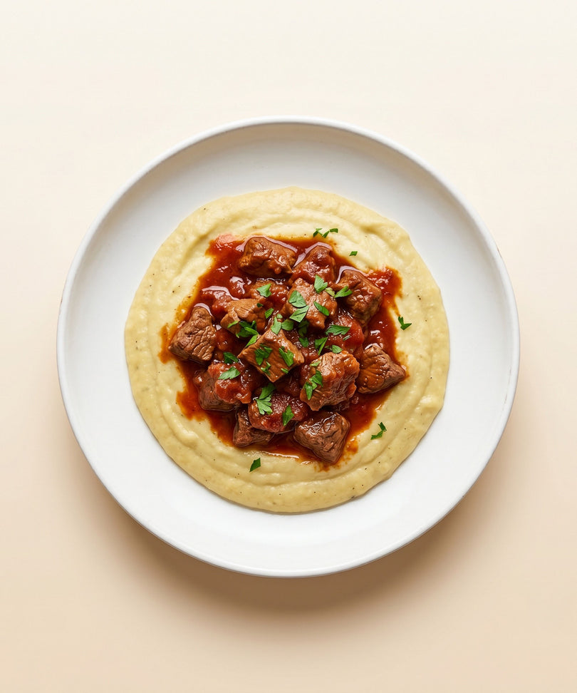 Eggplant Purée with Beef