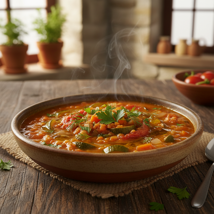 Lentil & Vegetable Stew (Sebzeli Mercimek)