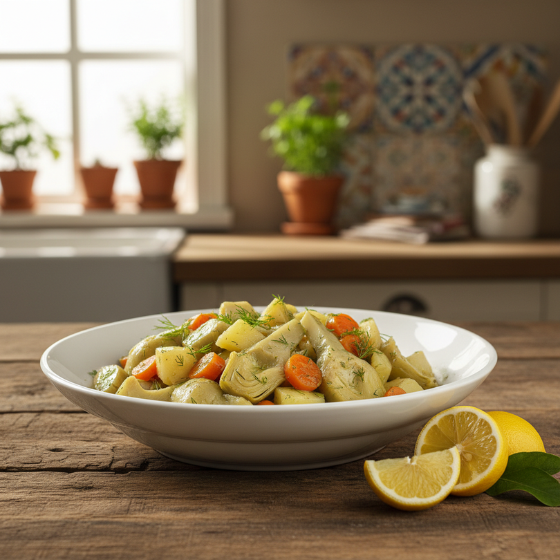 Olive Oil Braised Artichokes (Zeytinyağlı Enginar)