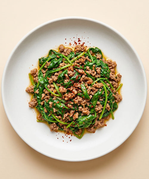 Spinach with Ground Beef