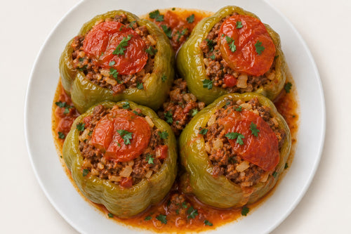 Stuffed Bell Peppers with Ground Beef