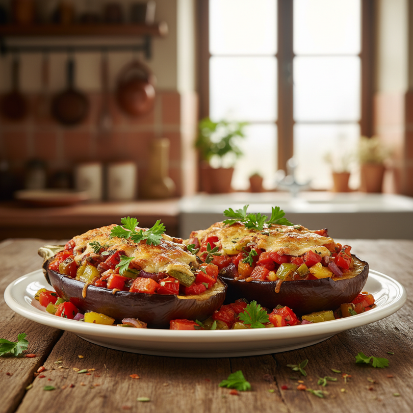 Vegetable Stuffed Eggplant